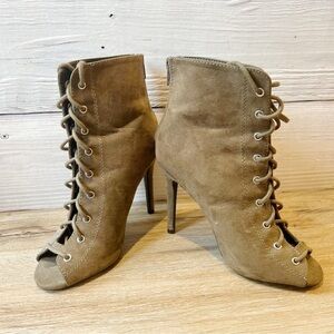 Charlotte Russe Brown Lace Up High Heels